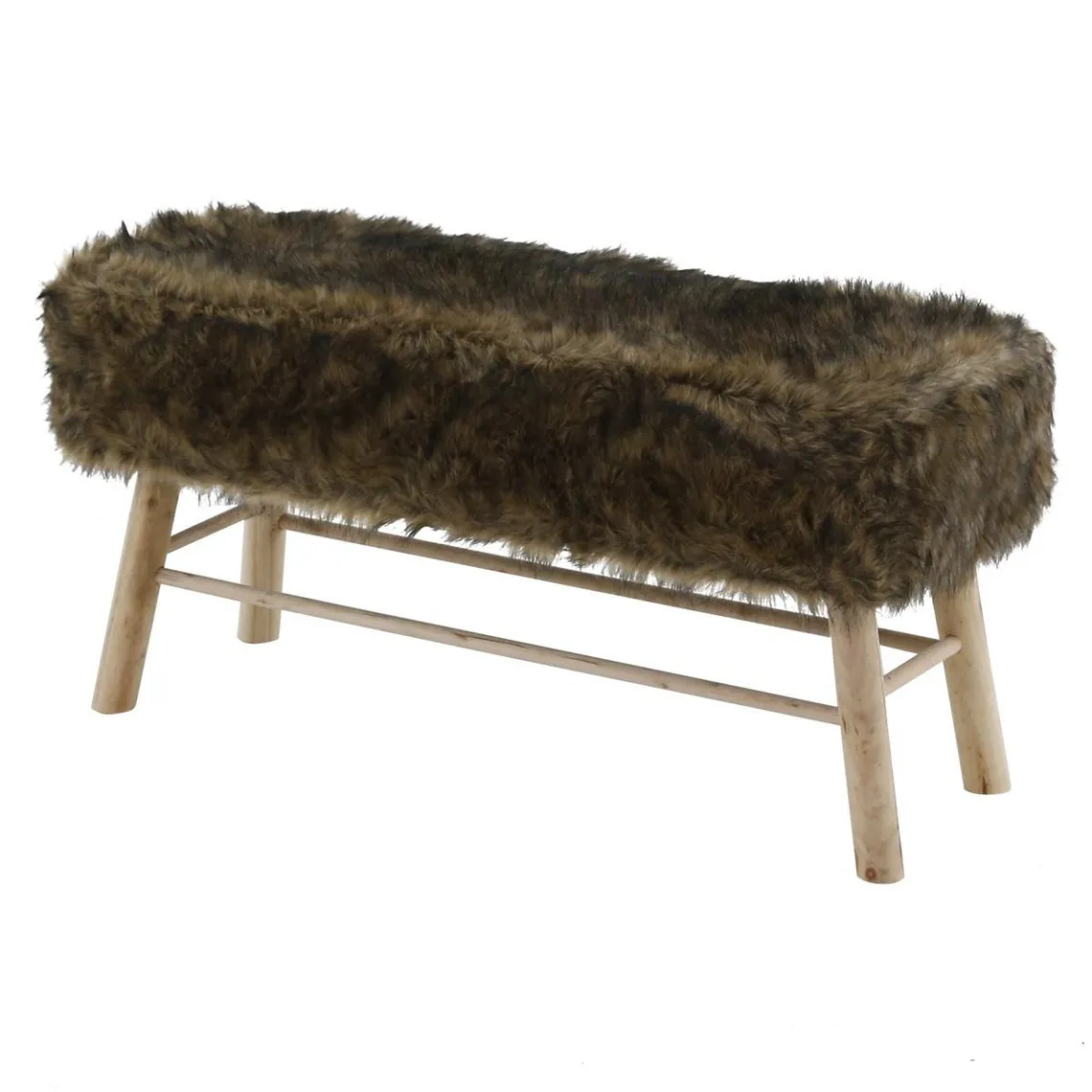 Banc  marron  fausse fourrure | 3 Suisses