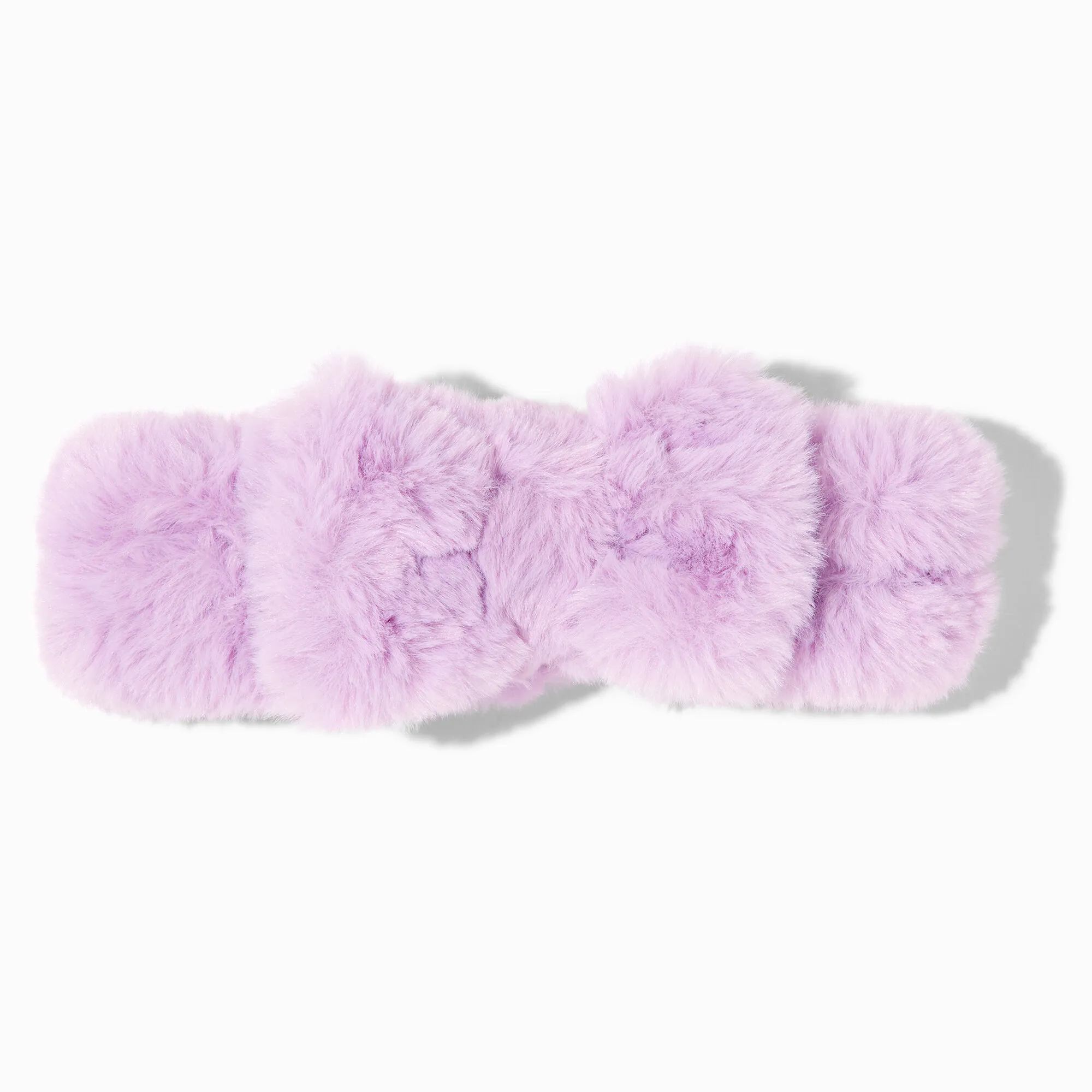 Bandeau de démaquillage à nœud en fausse fourrure lilas