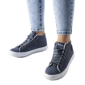 Baskets montantes isolées bleues Lee Cooper LCJ-21-31-0611LA