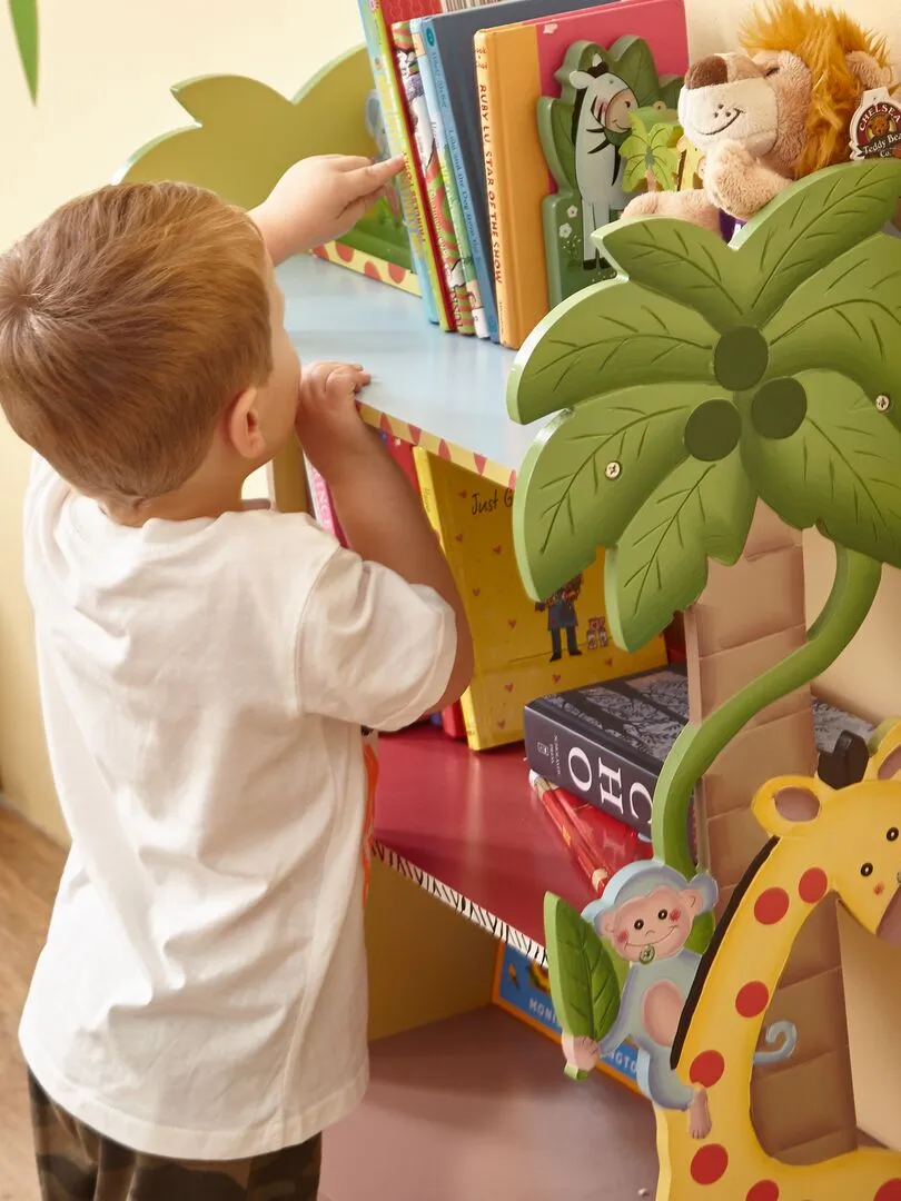 Bibliothèque enfant Sunny Safari en bois pour rangement de livres jouets W-8268A - Jaune