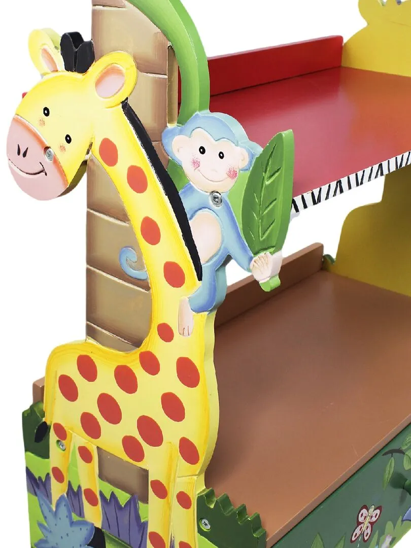 Bibliothèque enfant Sunny Safari en bois pour rangement de livres jouets W-8268A - Jaune