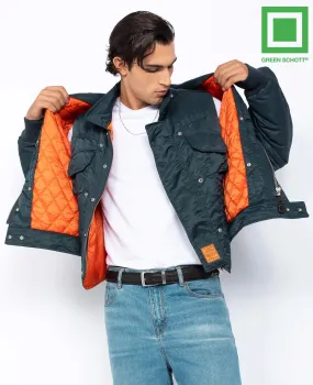 Blouson bomber à plastron amovible en nylon recyclé