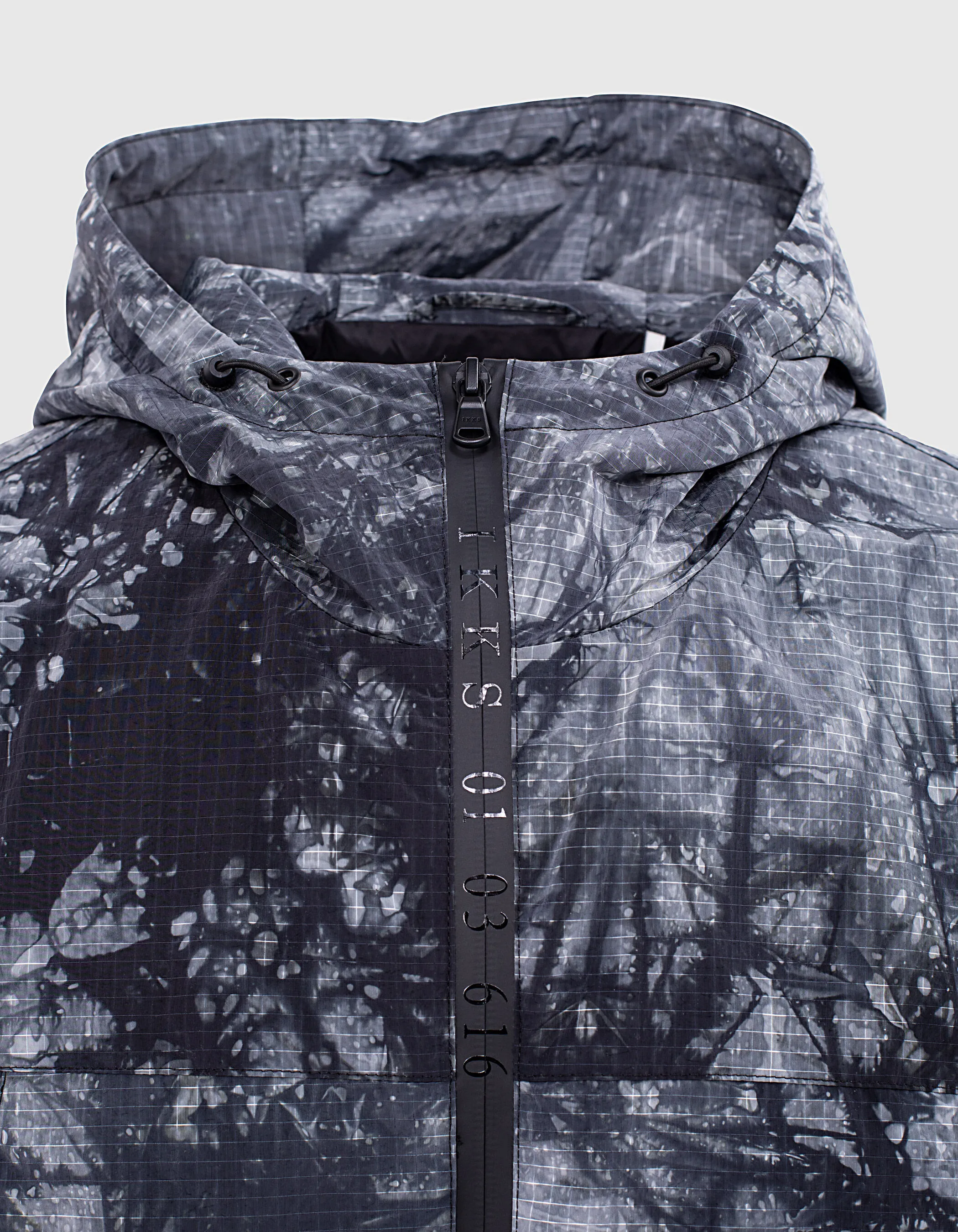 Blouson gris ardoise en nylon tie and dye WINDBREAK Homme