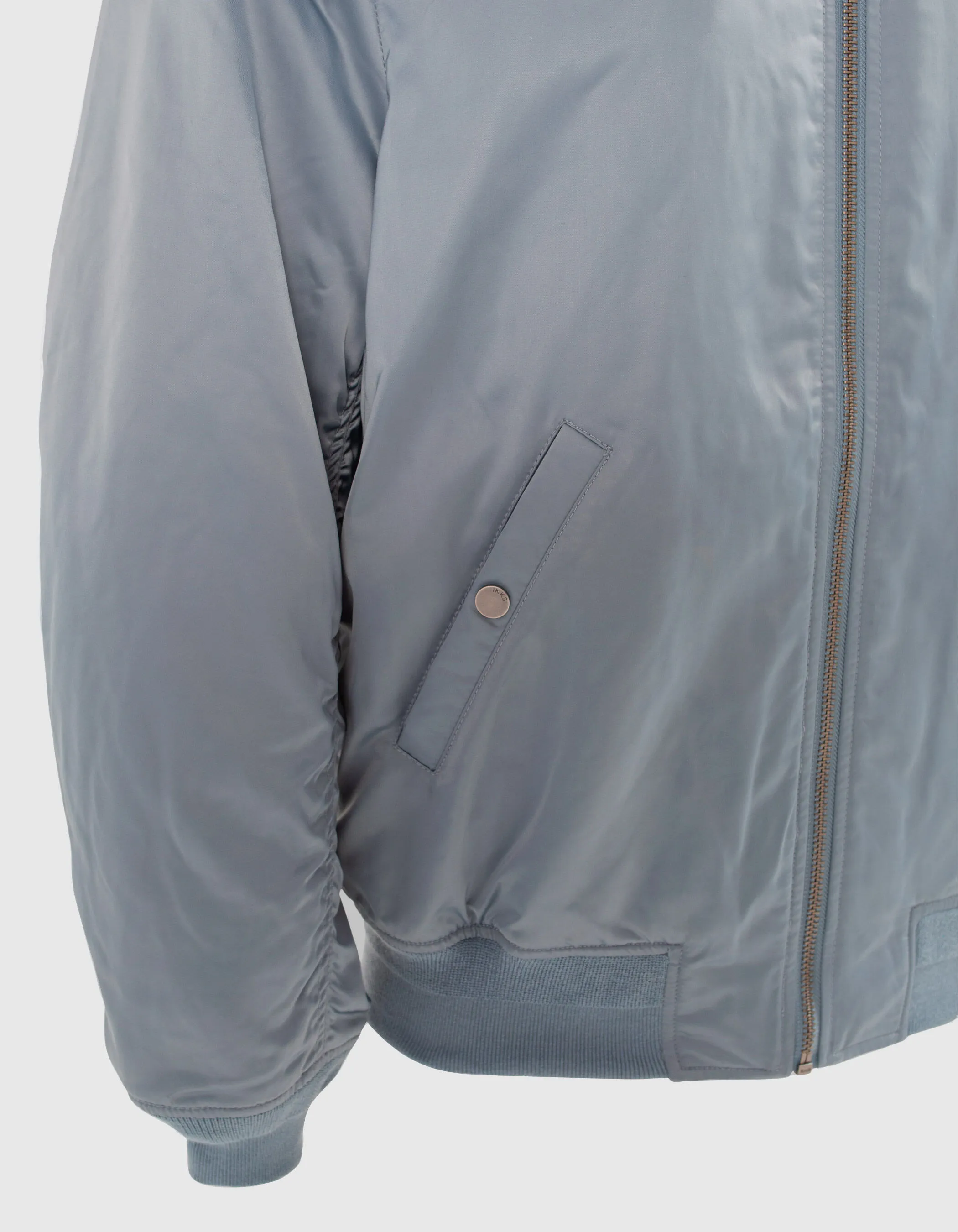 Bomber light blue en nylon satiné Homme