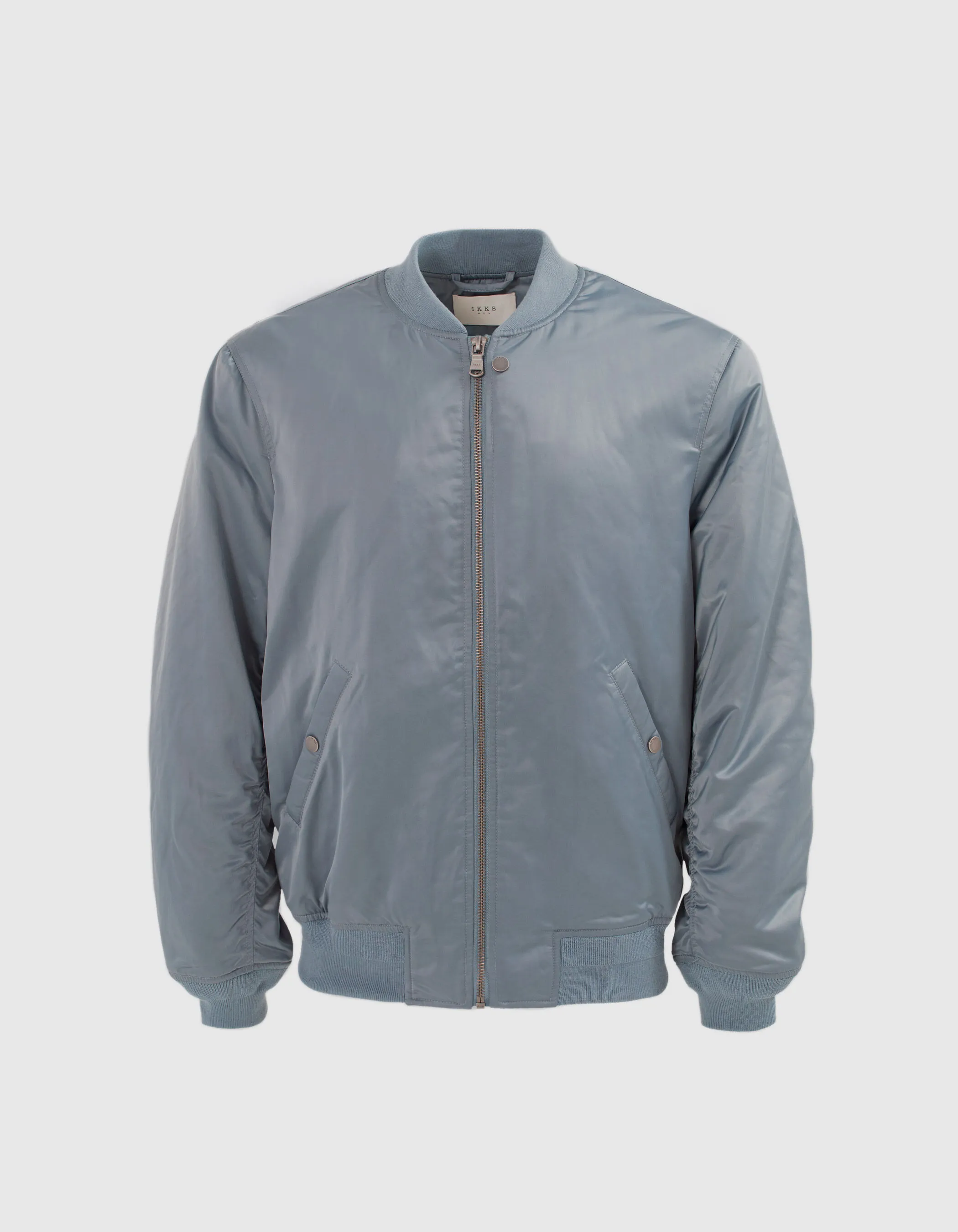 Bomber light blue en nylon satiné Homme