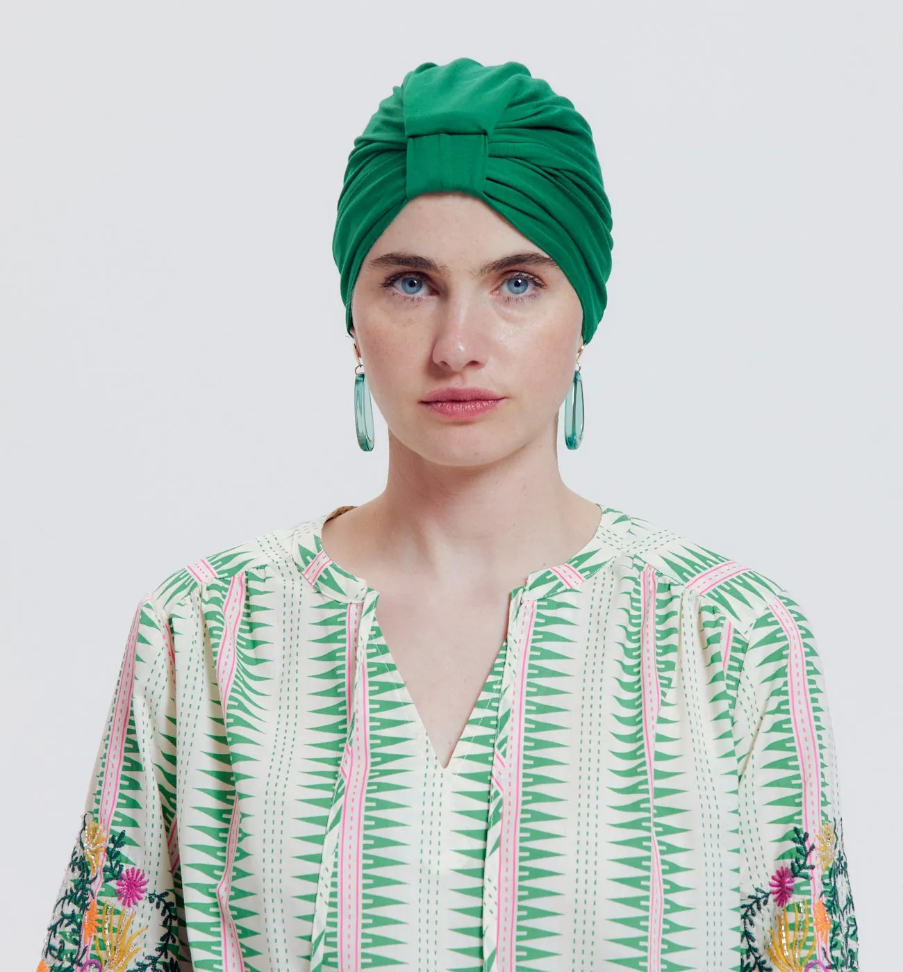 Bonnet-turban en jersey Femme - Vert