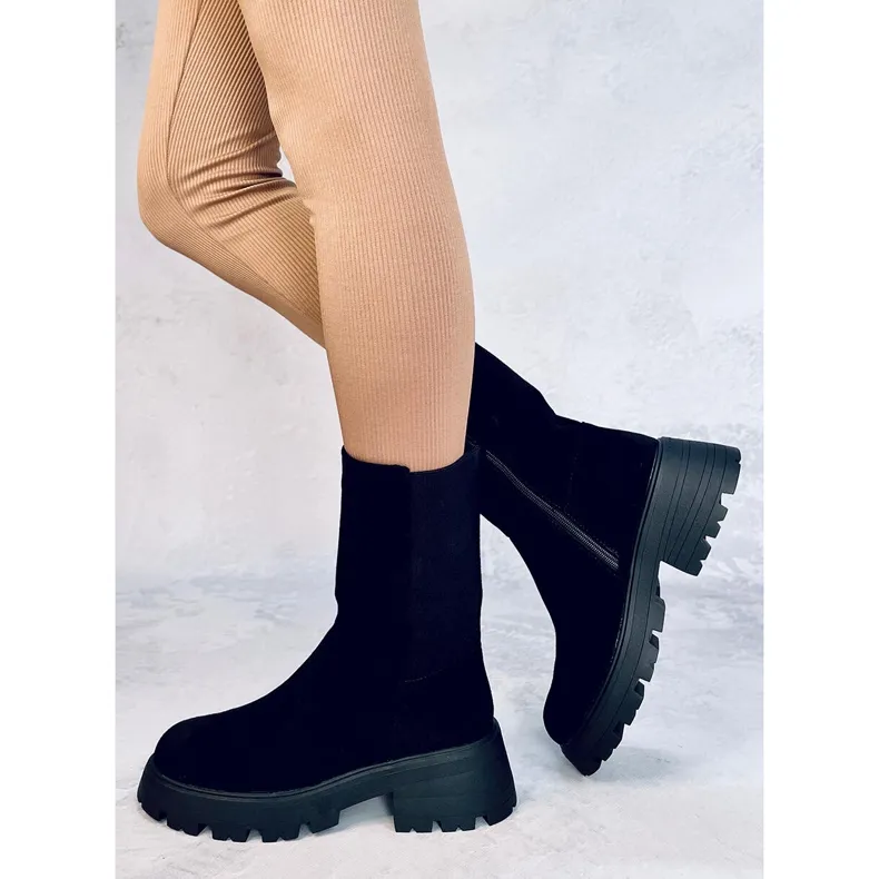 Bottines Chelsea montantes noires Seuss le noir