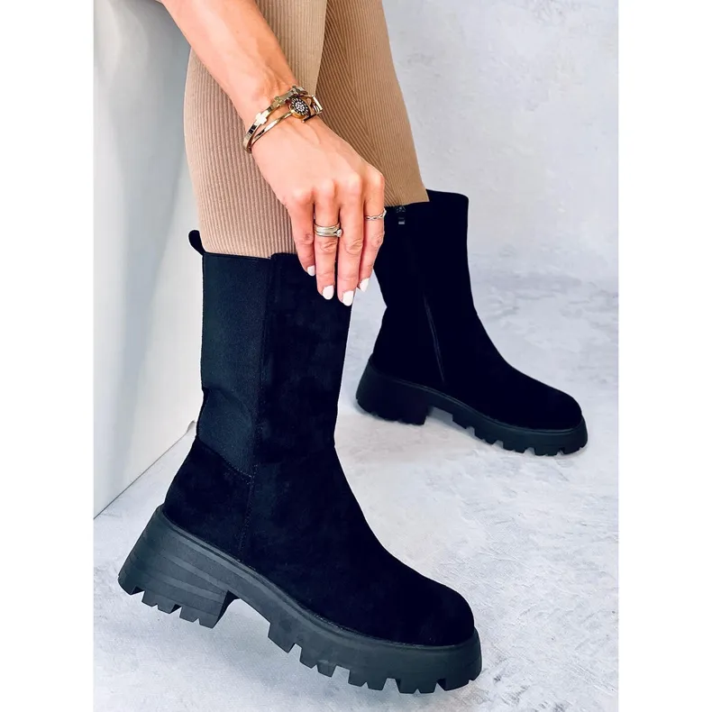 Bottines Chelsea montantes noires Seuss le noir