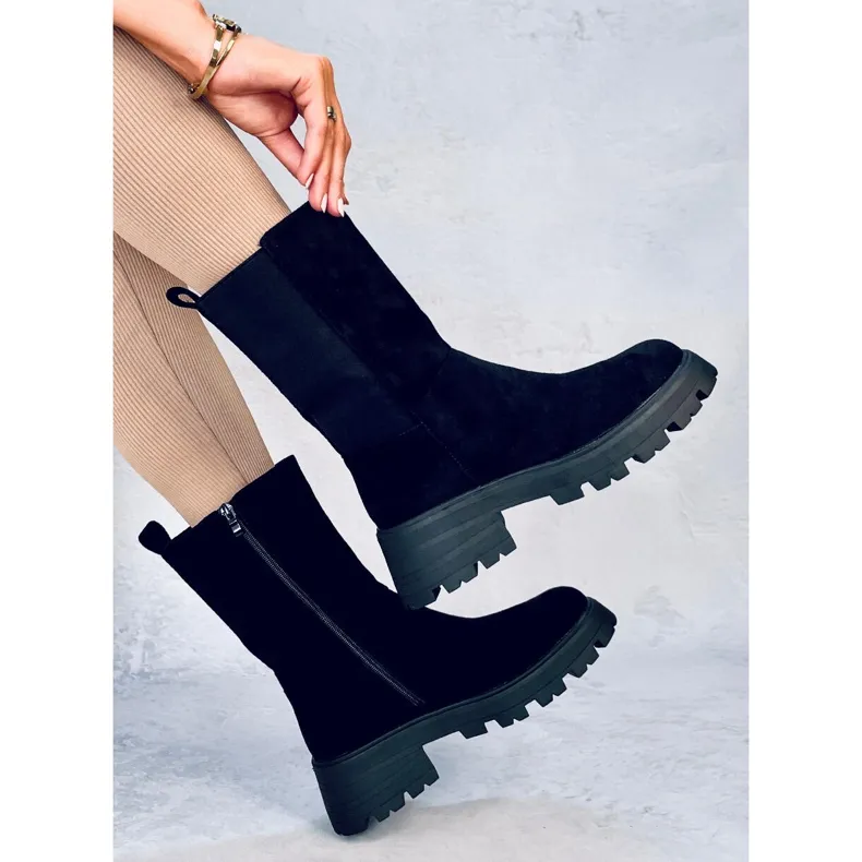 Bottines Chelsea montantes noires Seuss le noir