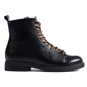 Bottines de travail à lacets femme Vinceza noires le noir