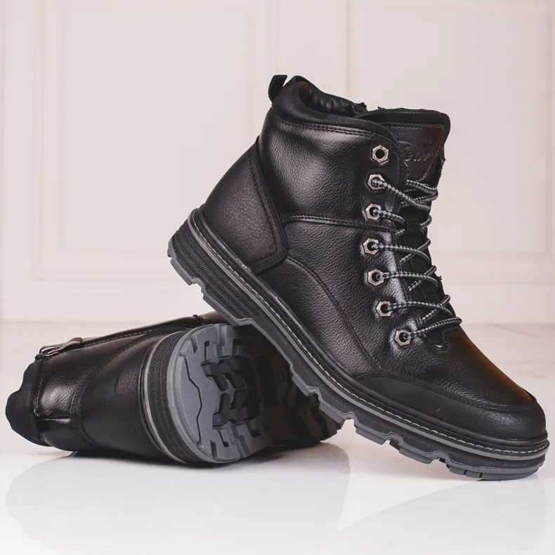 Bottines à lacets homme Shelovet noires le noir