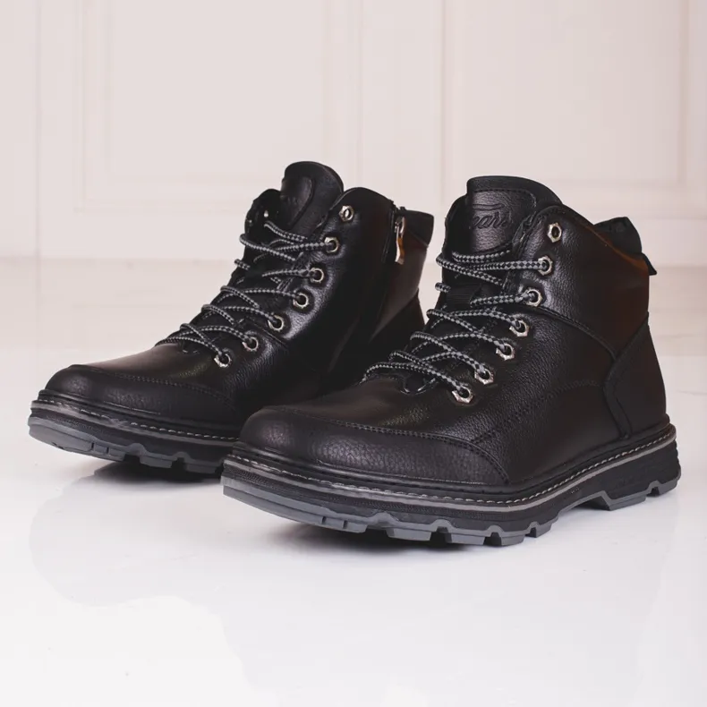 Bottines à lacets homme Shelovet noires le noir