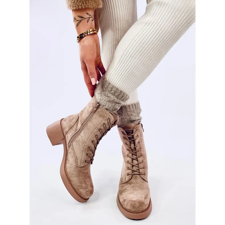 Bottines à lacets Mayfield Kaki beige