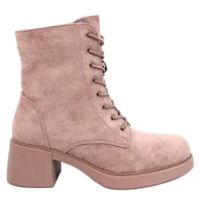 Bottines à lacets Mayfield Kaki beige