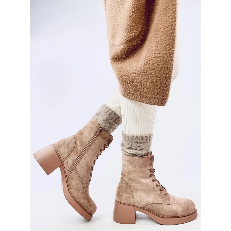 Bottines à lacets Mayfield Kaki beige