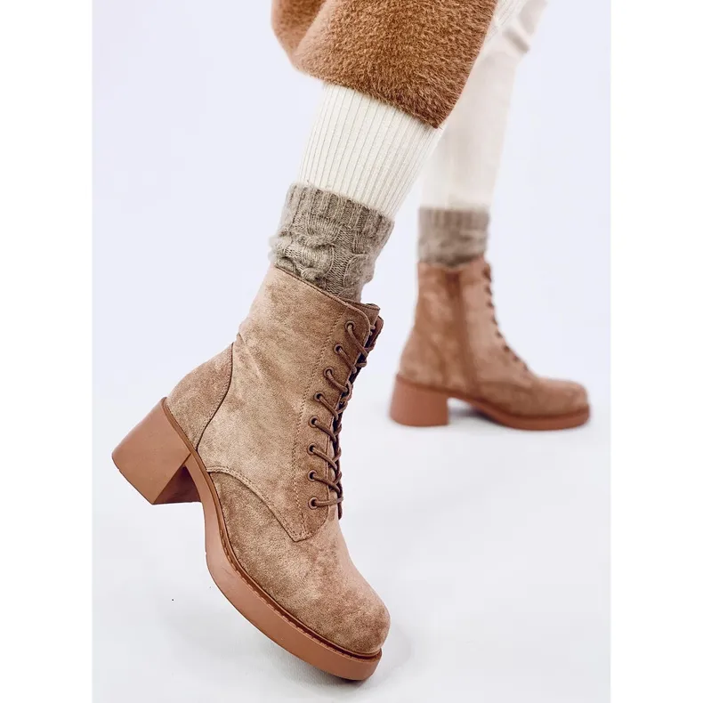 Bottines à lacets Mayfield Kaki beige