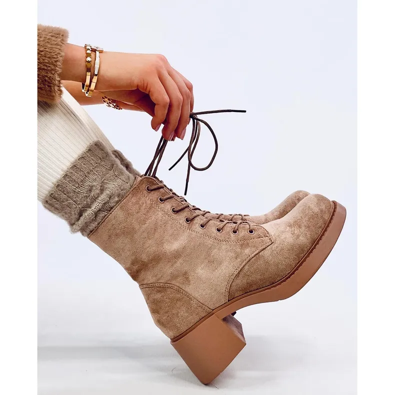 Bottines à lacets Mayfield Kaki beige