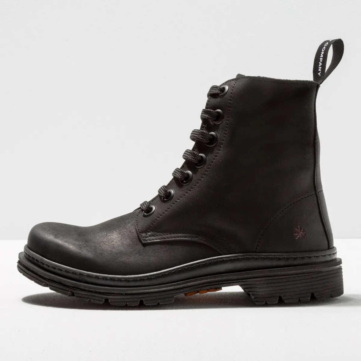 Bottines à lacets style rangers en nubuck - Noir