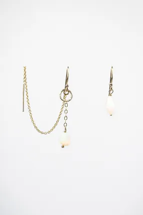 Boucles d'oreilles asymétriques - Opale de Lune – Label AÉ Paris