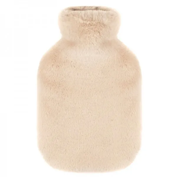 Bouillotte à eau Fausse Fourrure Beige, 2 litres