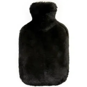 Bouillotte Fausse Fourrure noire Jaguar