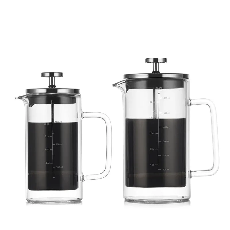 Cafetière à piston en verre brassage à la Main 300 ML/600 ML