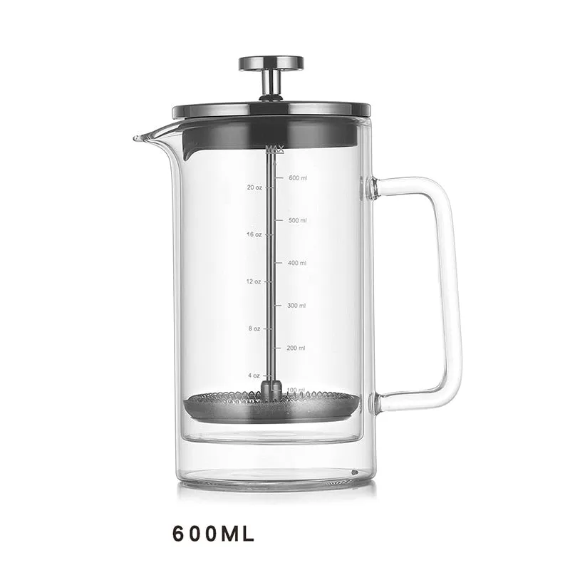 Cafetière à piston en verre brassage à la Main 300 ML/600 ML