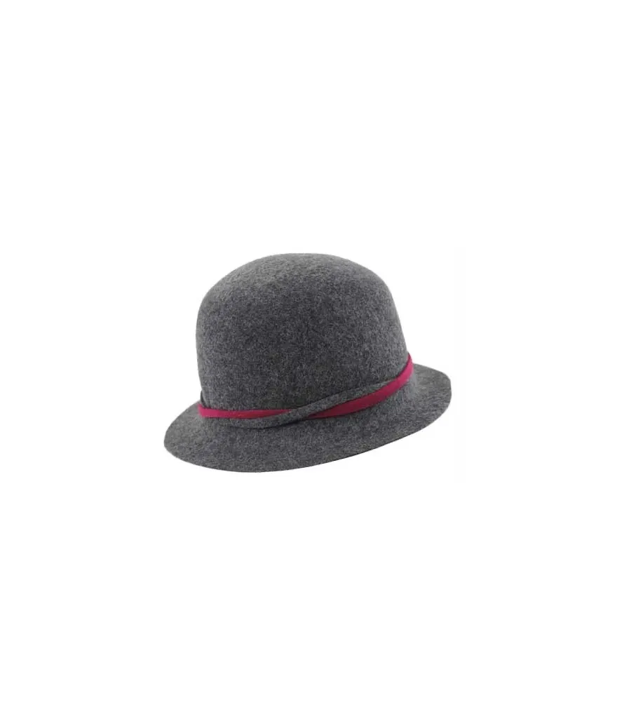 CHAPEAUX FEMME CLOCHE INGRID FEUTRE DE LAINE GRIS