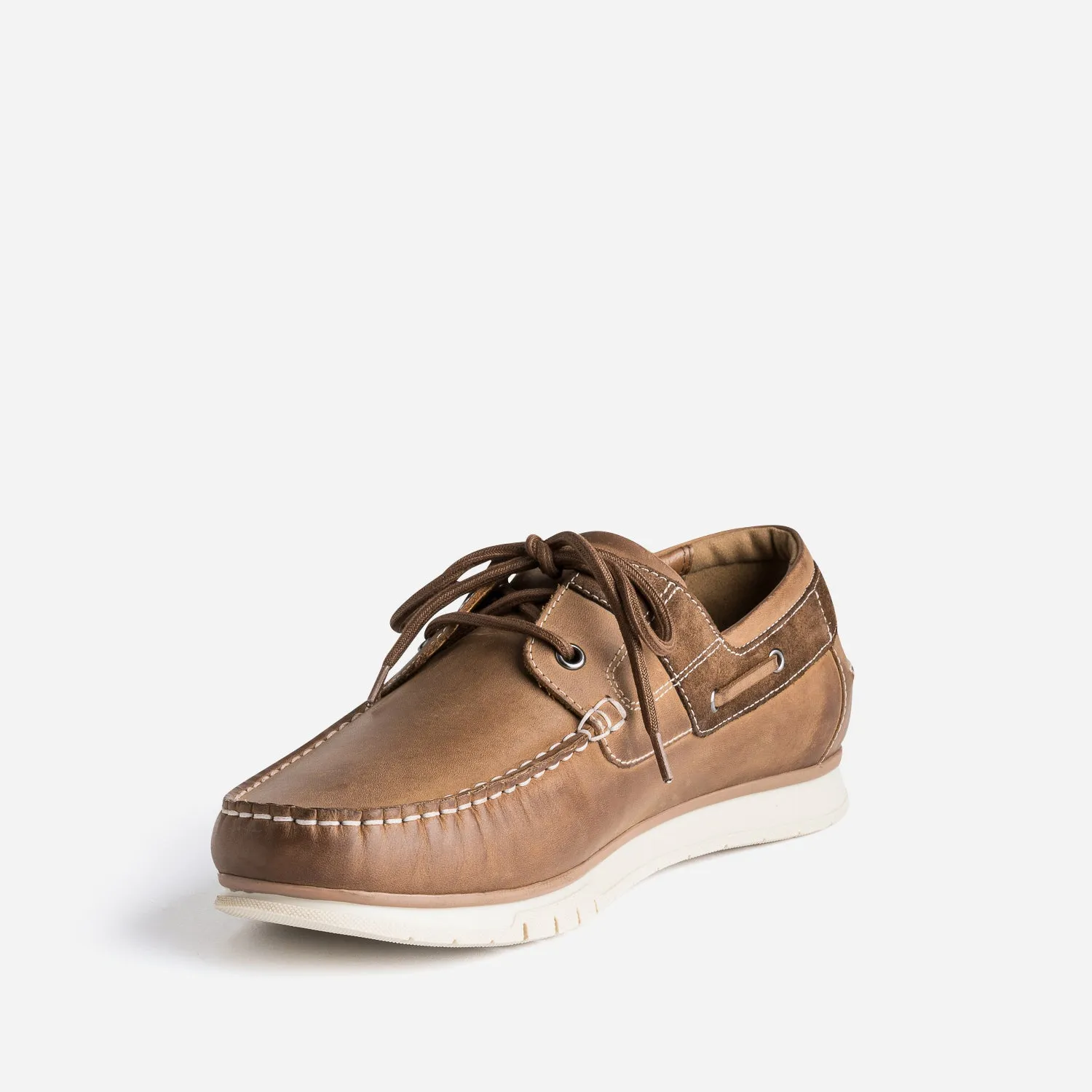 Chaussure-bateau marron en cuir - Chaussures Bateau Homme | ERAM