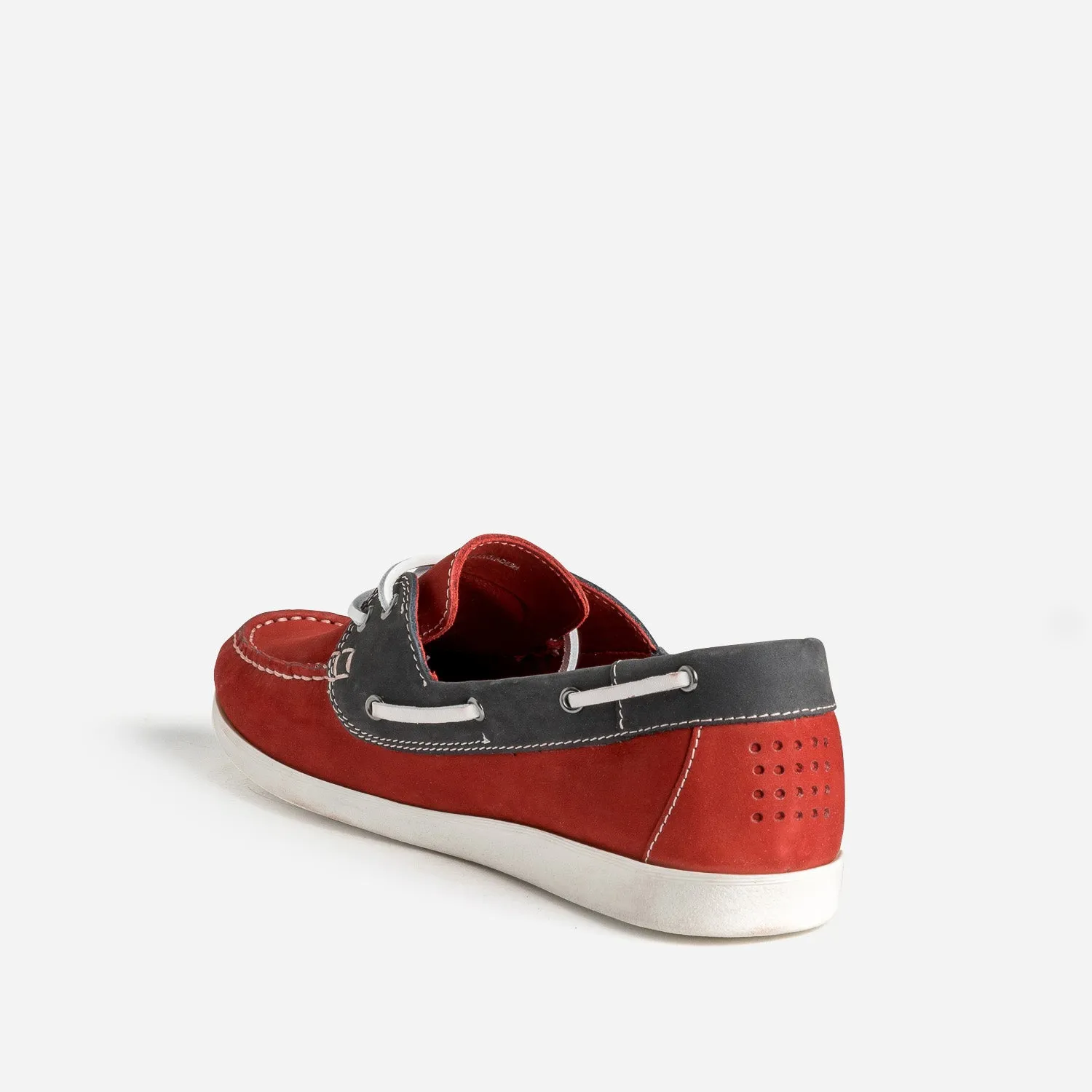 Chaussure-bateau TBS rouge et marine cuir nubuck - Chaussures Bateau Homme | ERAM