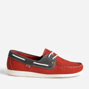 Chaussure-bateau TBS rouge et marine cuir nubuck - Chaussures Bateau Homme | ERAM