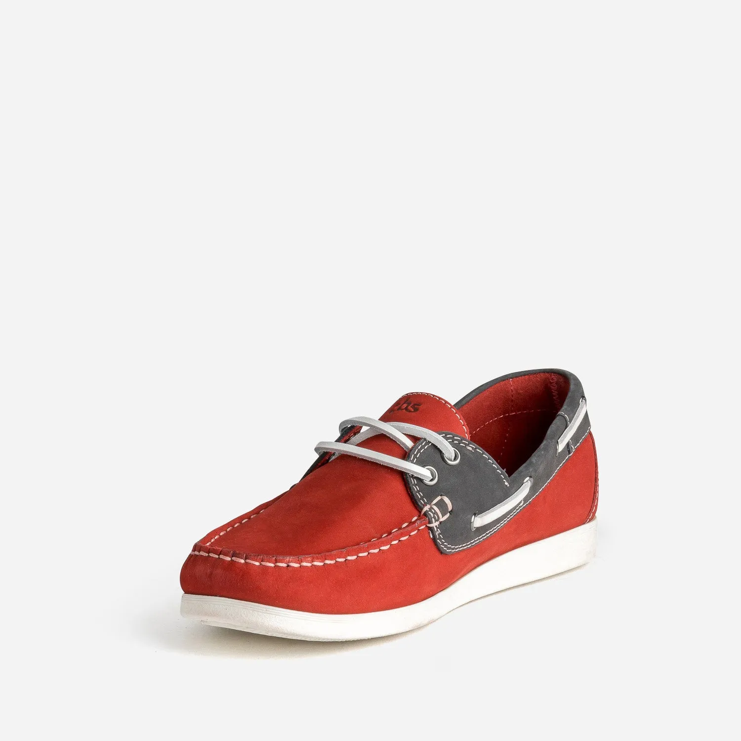 Chaussure-bateau TBS rouge et marine cuir nubuck - Chaussures Bateau Homme | ERAM