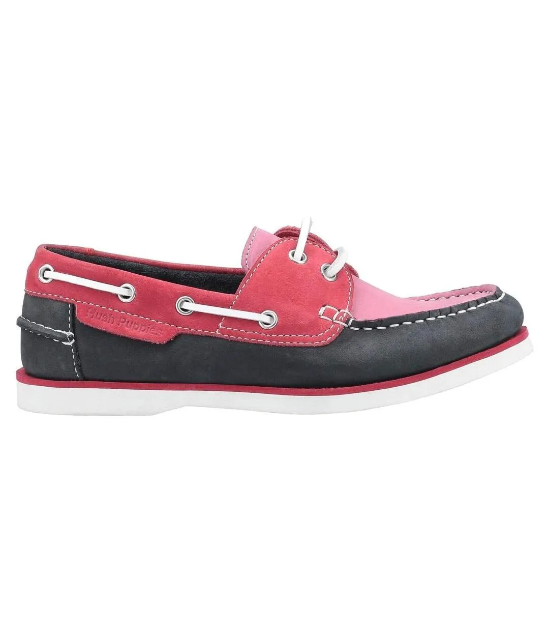 Chaussures bateau hattie femme rose/bleu marine Hush Puppies