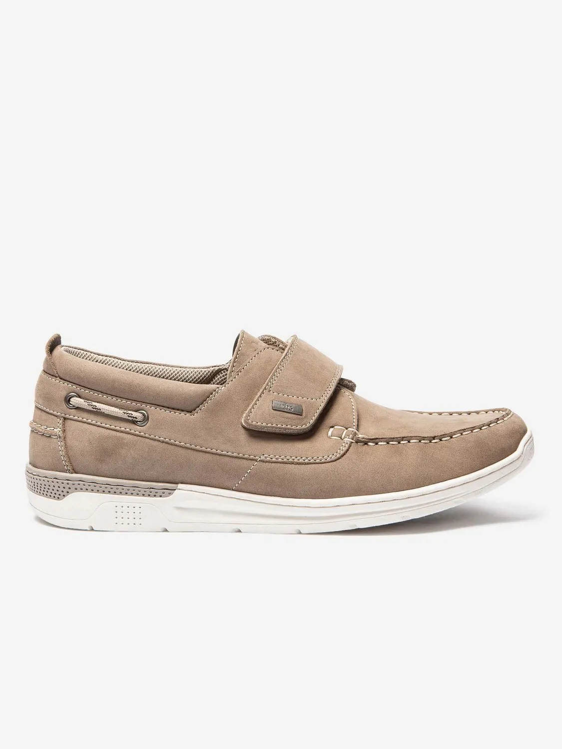 Chaussures Bateau Homme A Scratch Cuir Beige tbs