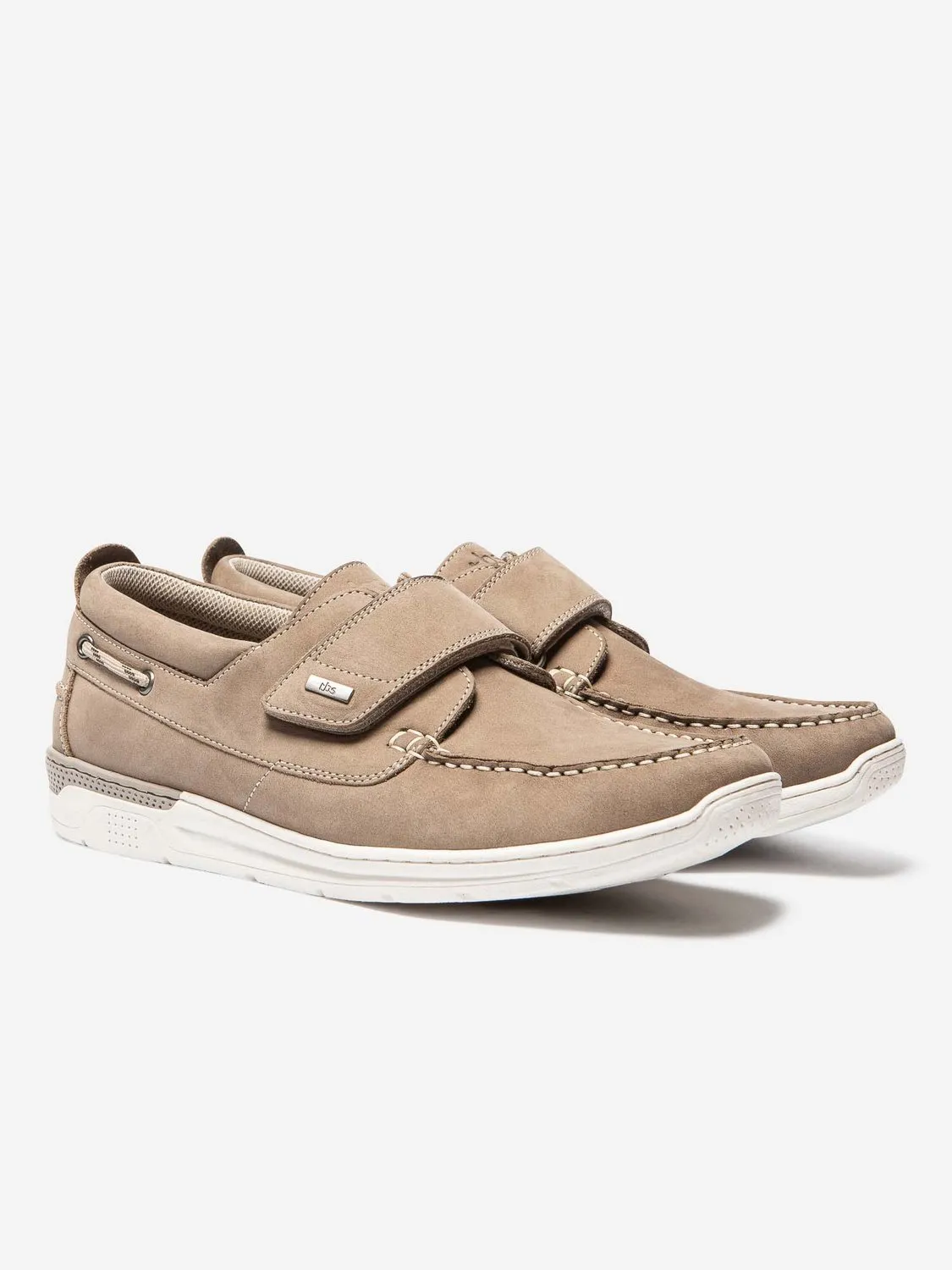 Chaussures Bateau Homme A Scratch Cuir Beige tbs