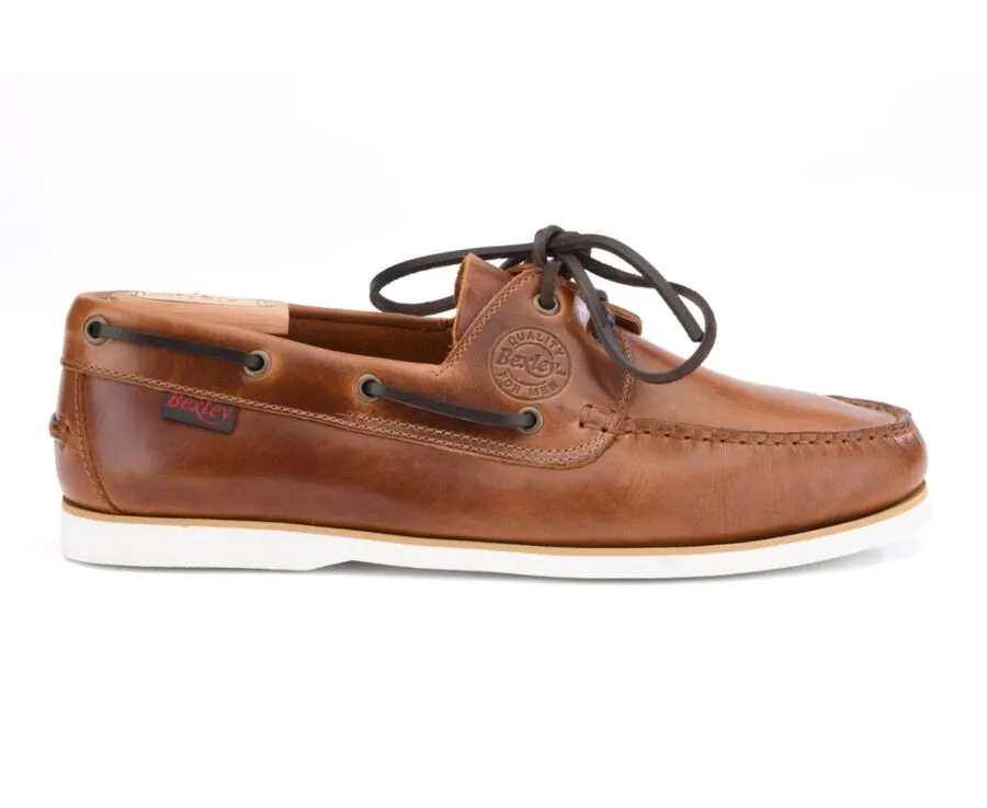 Chaussures bateau homme cuir cognac Trawler