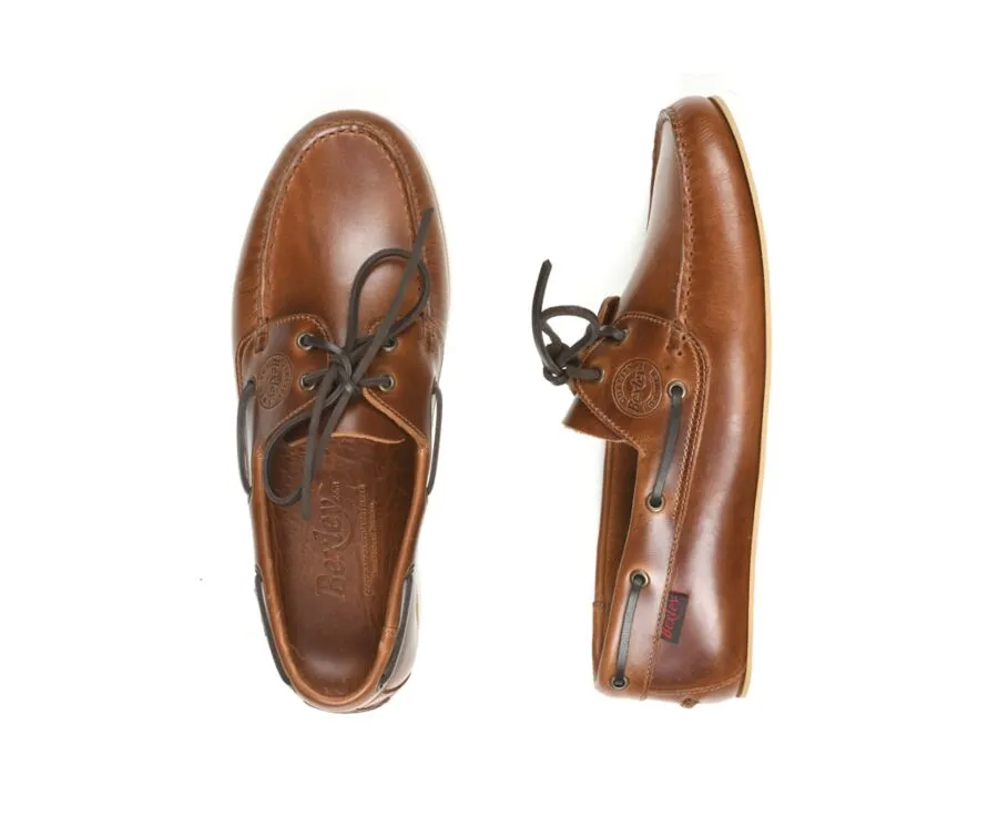 Chaussures bateau homme cuir cognac Trawler