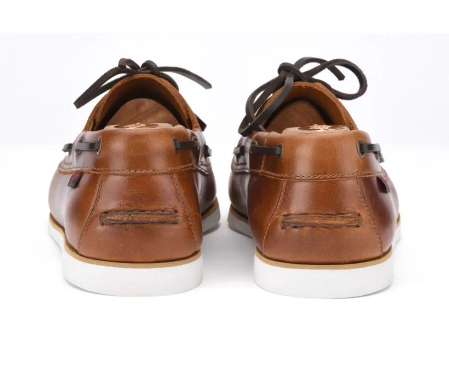 Chaussures bateau homme cuir cognac Trawler