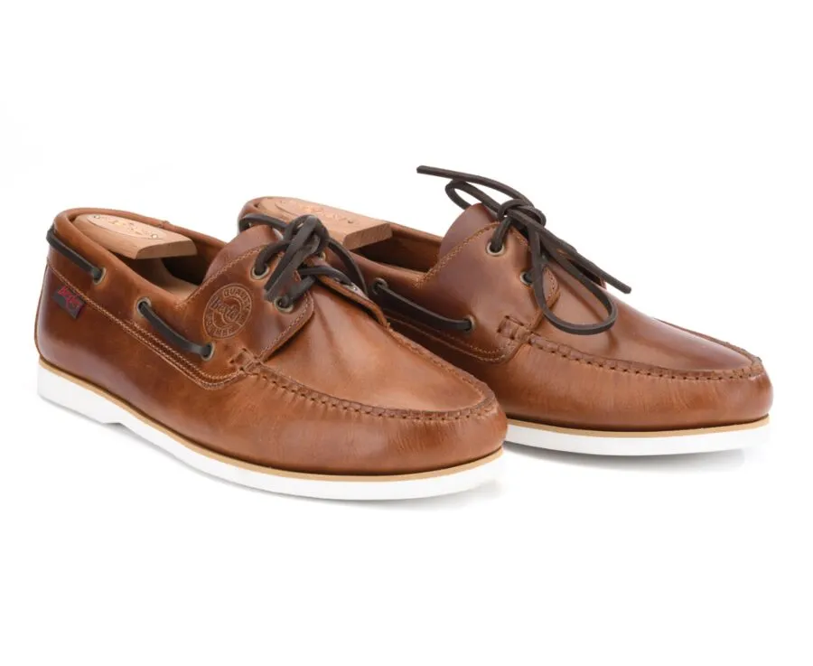 Chaussures bateau homme cuir cognac Trawler