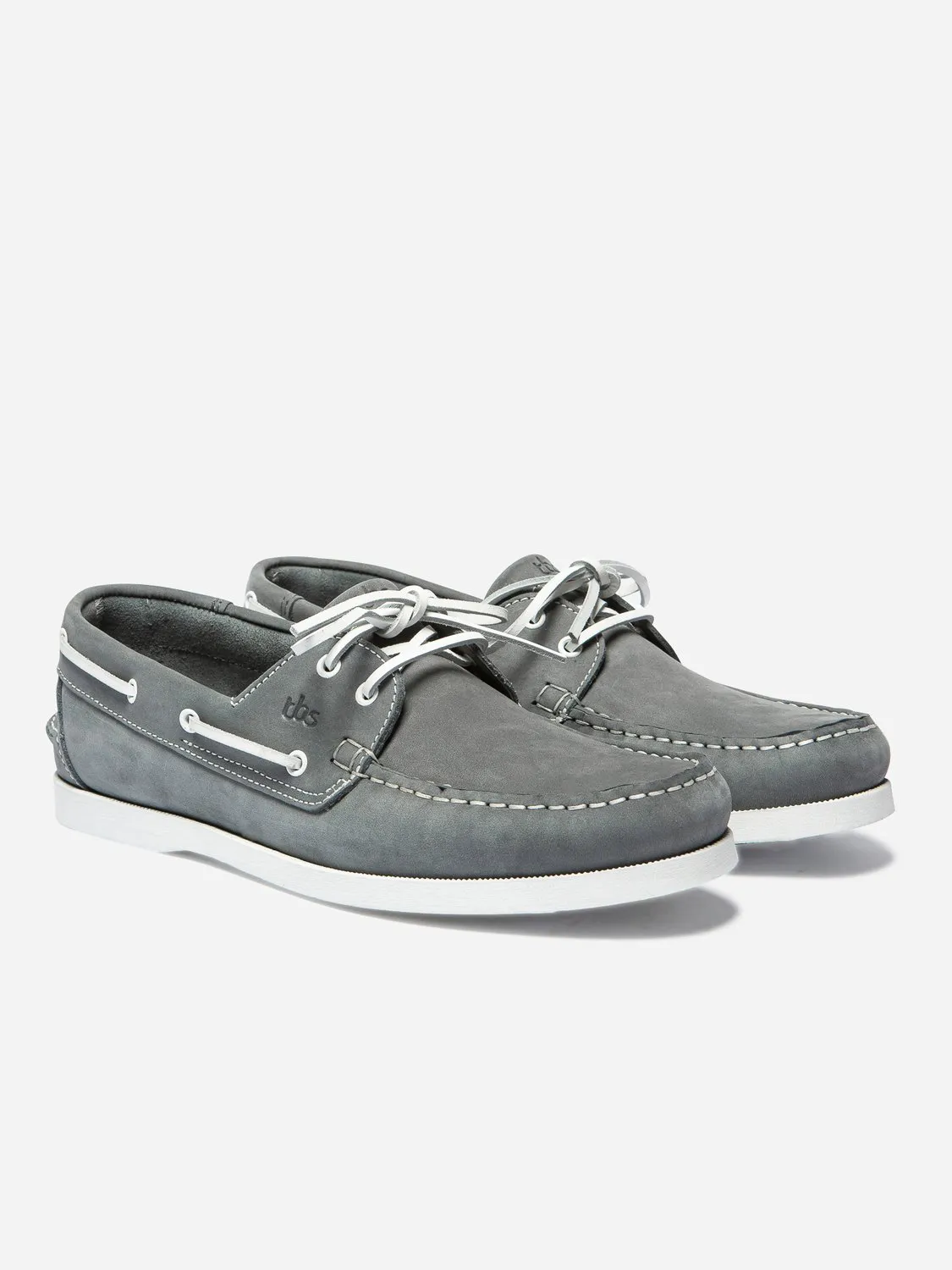 Chaussures Bateau Homme Cuir Nubuck Gris tbs