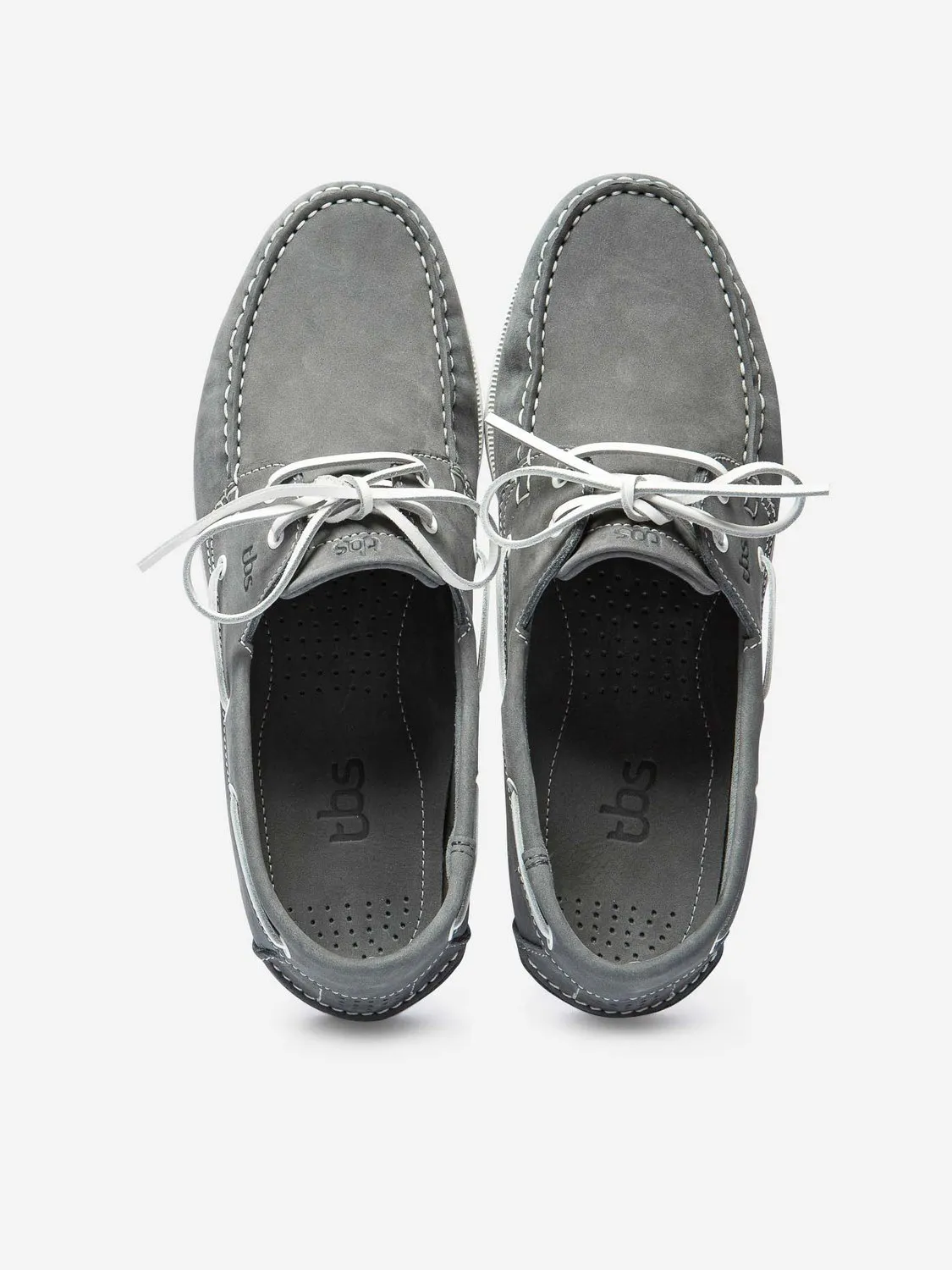 Chaussures Bateau Homme Cuir Nubuck Gris tbs