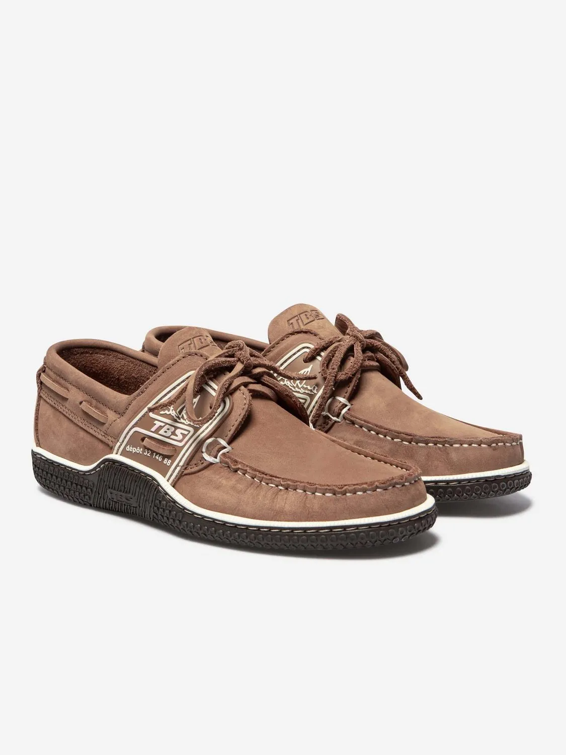 Chaussures Bateau Homme Cuir Nubuck Tan tbs