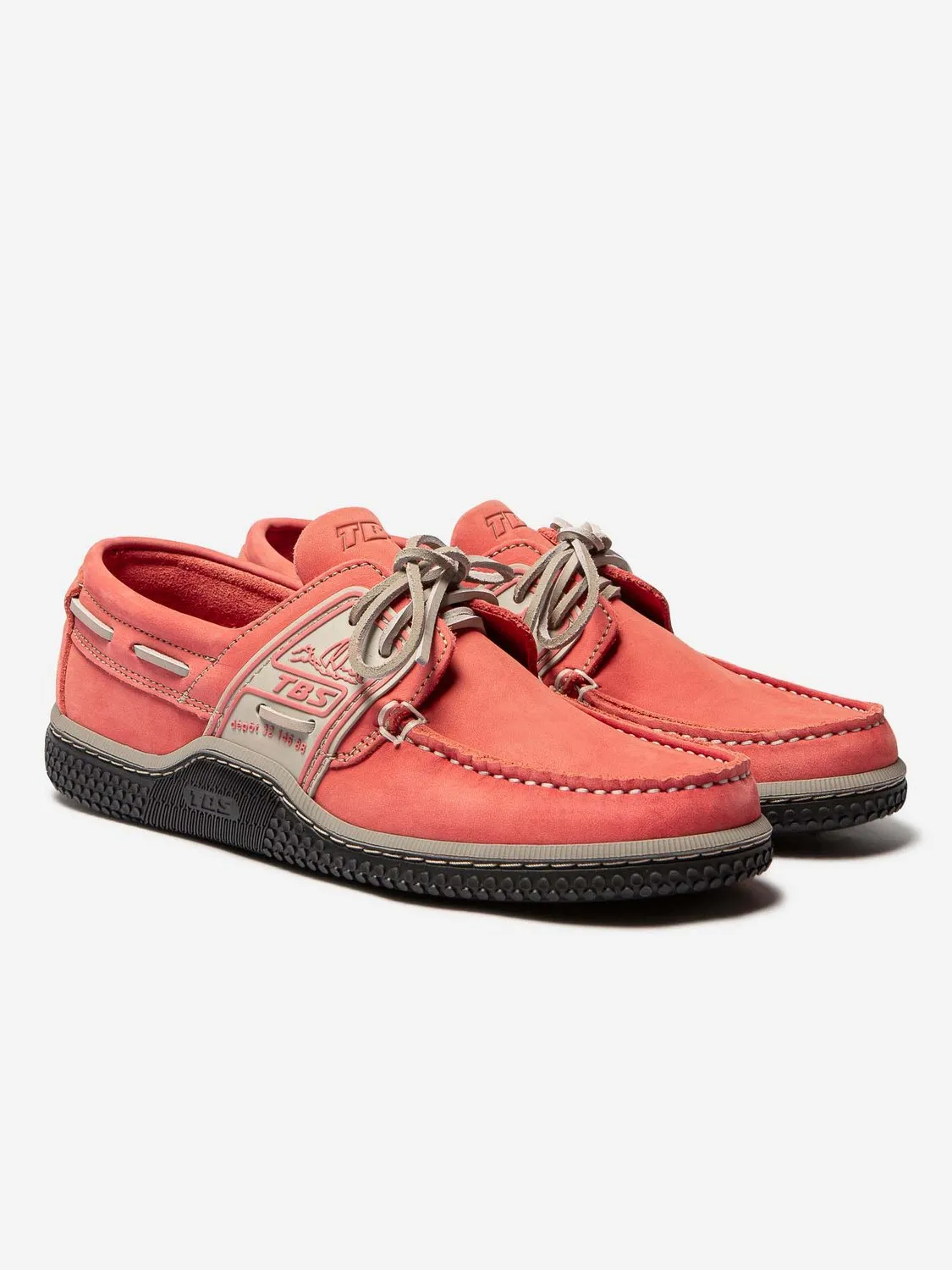 Chaussures Bateau Homme Cuir Nubuck Vieux Rose tbs