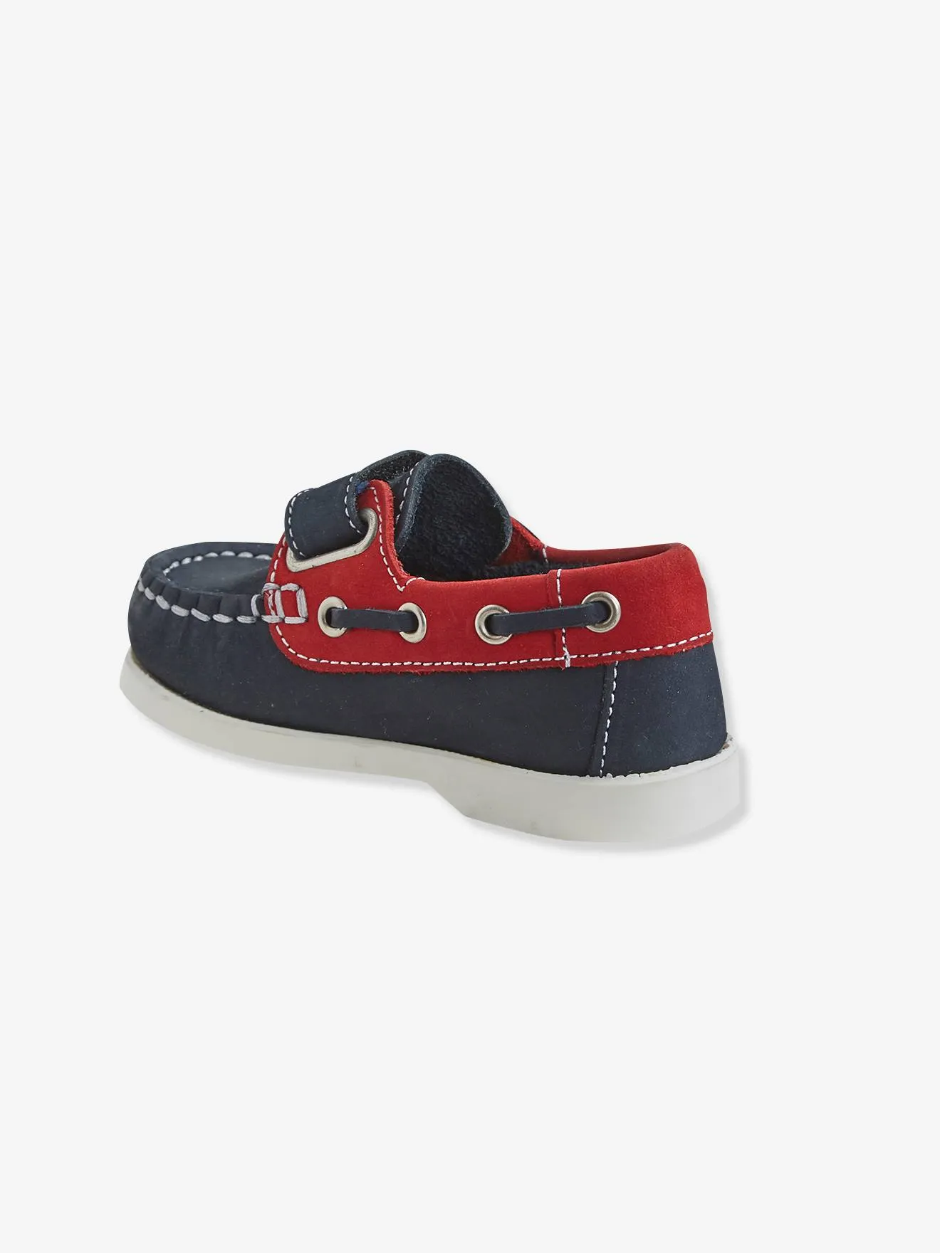 Chaussures bébé bateau en cuir marine - Vertbaudet