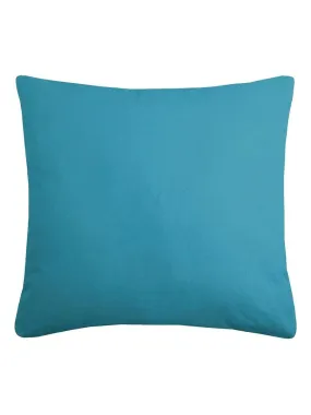 Coussin bicolore en coton - Bleu azur