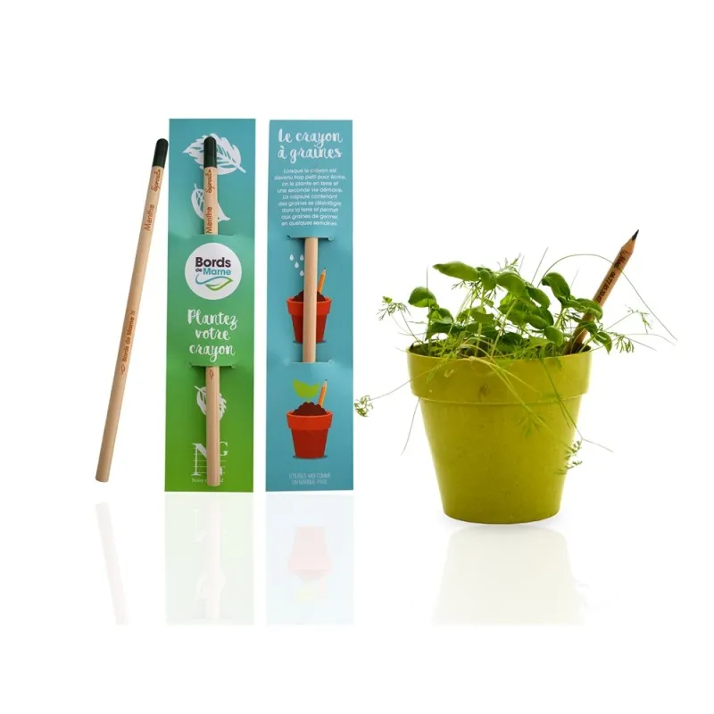 Crayon à planter avec capsule de graines publicitaire - Personnalisable