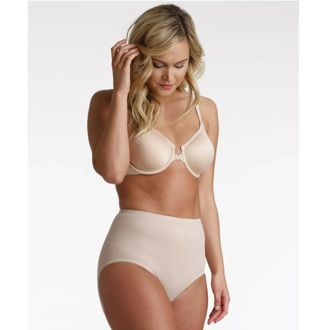 Culotte gainante beige en nylon | 3 Suisses