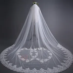 Dentelle de mariage voile mariée voile de fuite 3 mètres de long accessoires de mariage usine en gros