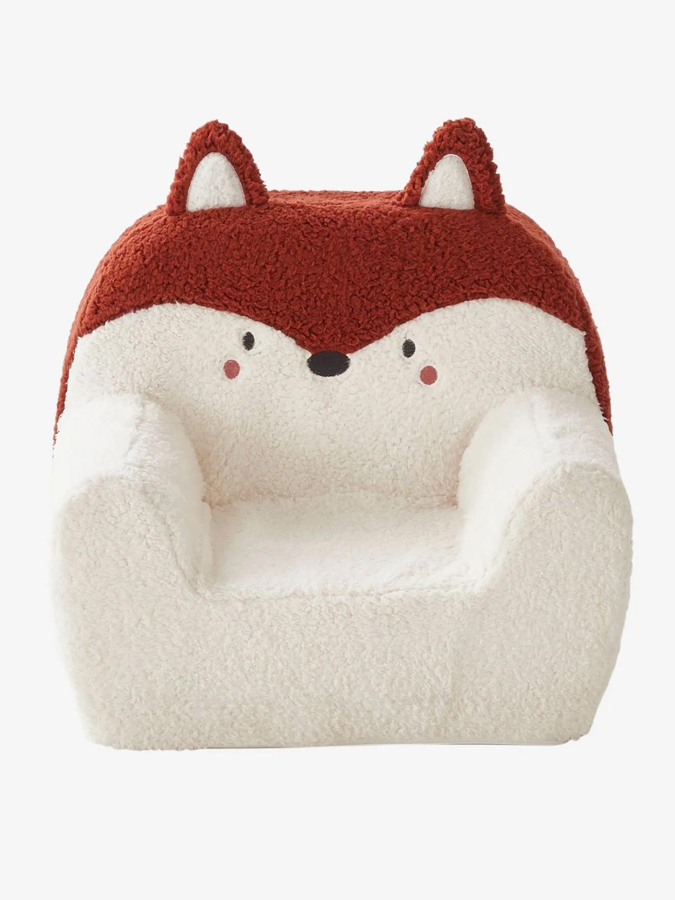 Fauteuil en mousse et fausse fourrure Renard blanc renard - Vertbaudet