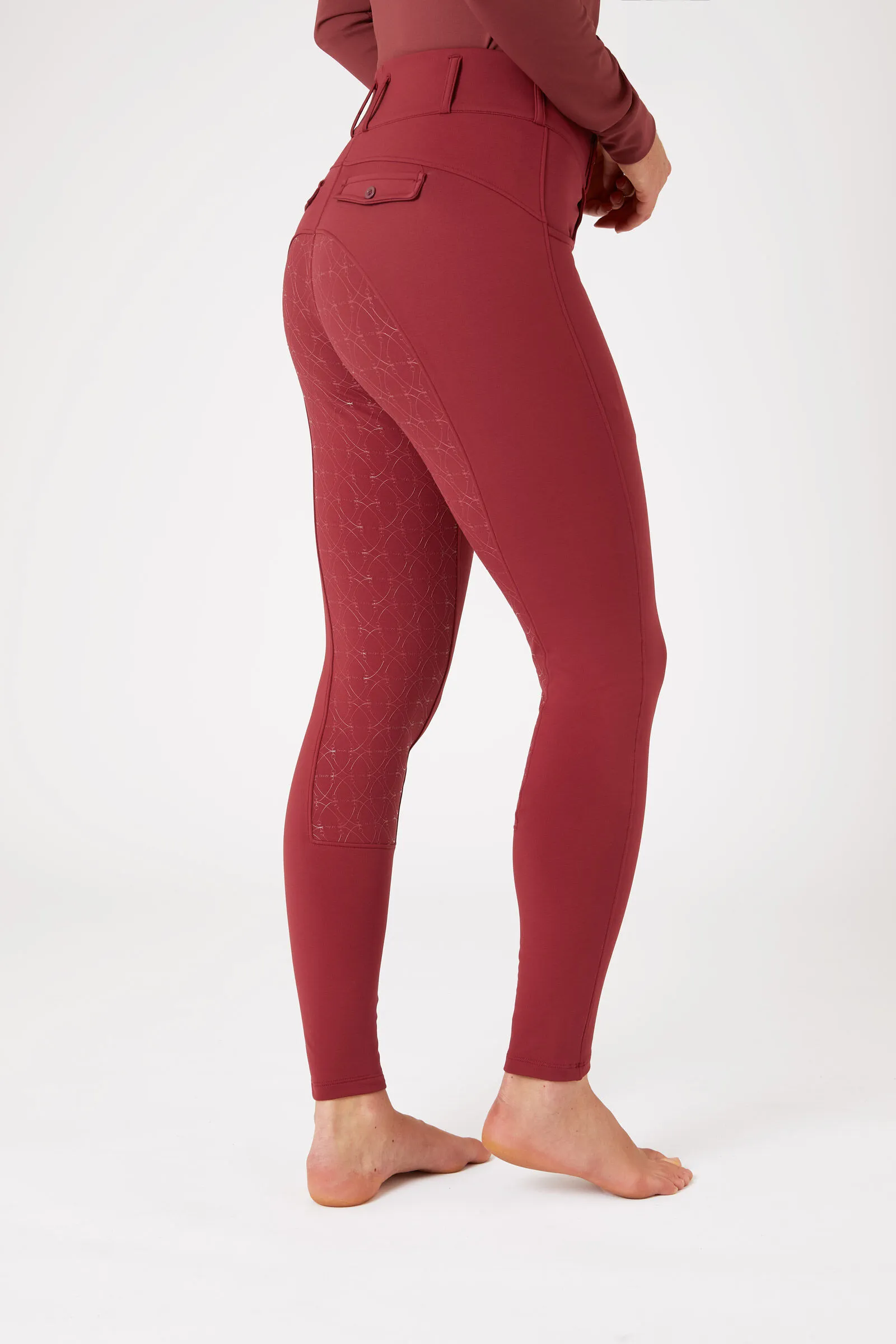 Horze Pantalon d'équitation d'hiver Ingrid taille haute fond intégral, femme